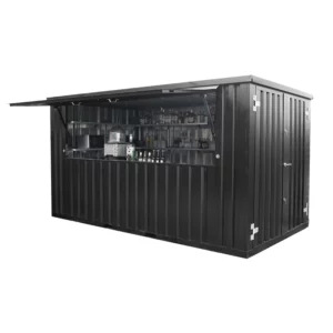 Conteneur Bar Démontable 4×2 mètres XL Noir RAL 9005-Neuf